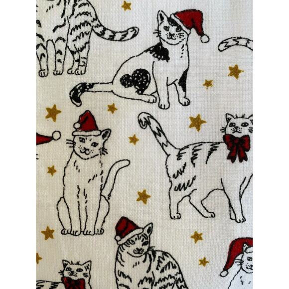 NWT Holiday Multi Christmas Cats & Stars Cat 3 piece Kitten Kitchen Towel Set - Picture 2 of 2